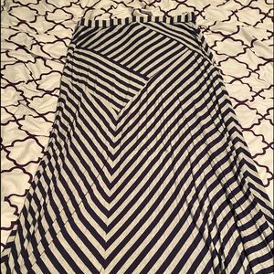 Navy blue and grey maxi skirt